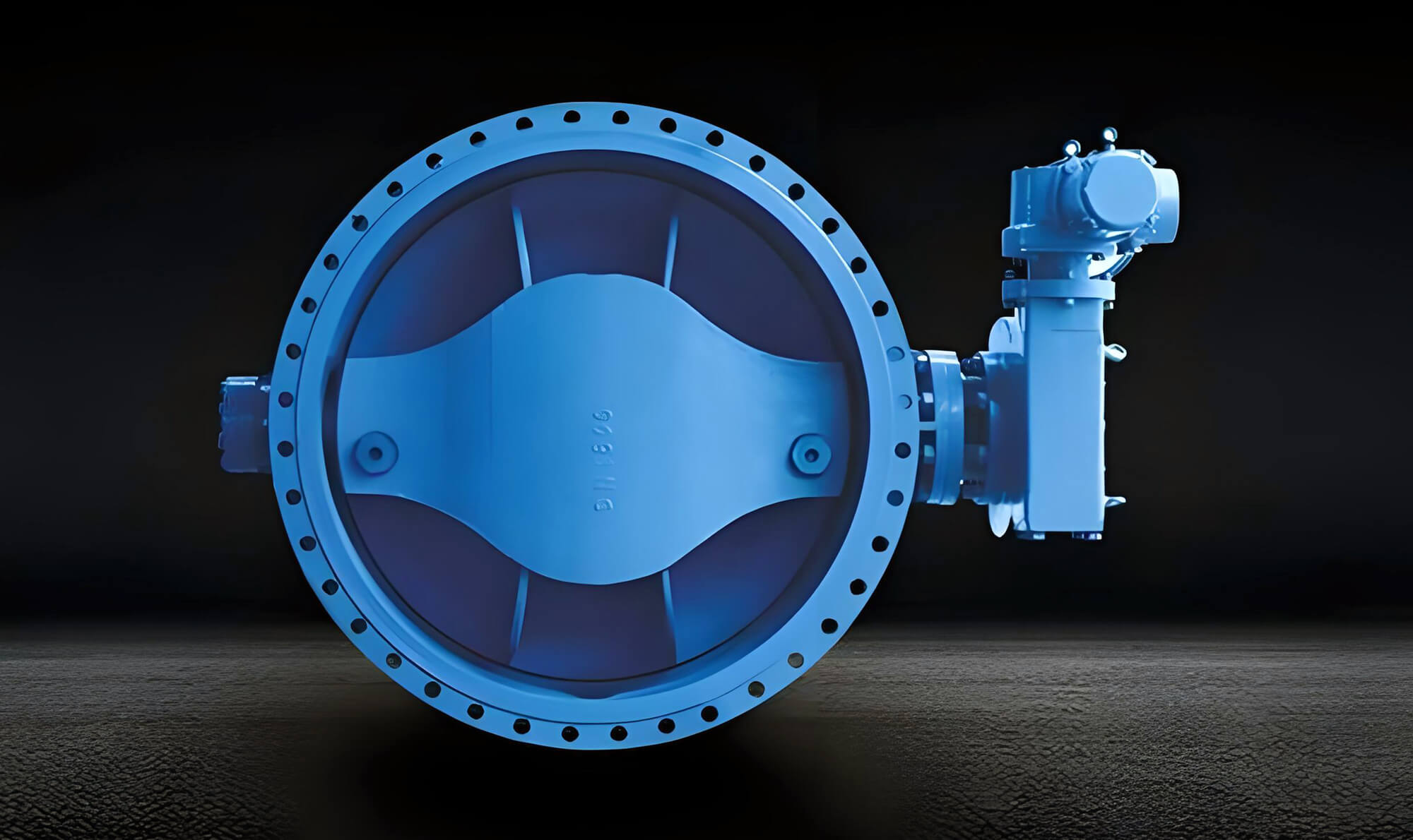Blue industrial butterfly valve for heavy duty pipeline Blue industrial butterfly valve for heavy duty pipeline