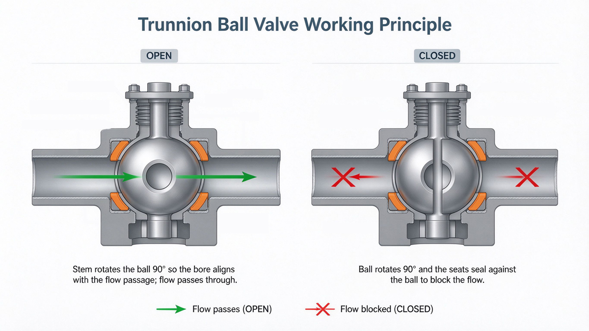 Trunnion Mounted Ball Valve Working Principle Trunnion Mounted Ball Valve Working Principle